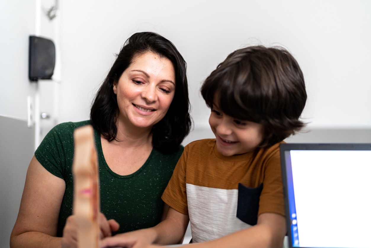 Mother and son at the doctor